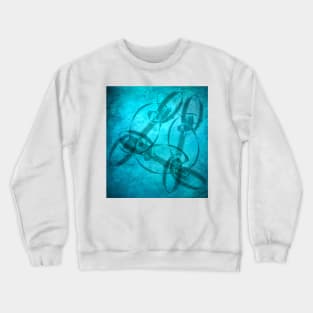 Textured ribbons in aqua blue Crewneck Sweatshirt